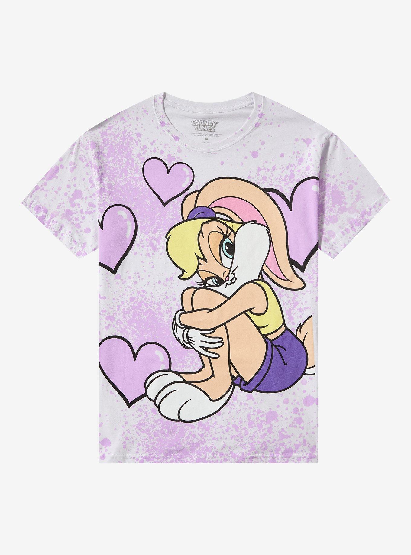 Looney Tunes Lola Heart Splatter Boyfriend Fit Girls T-Shirt