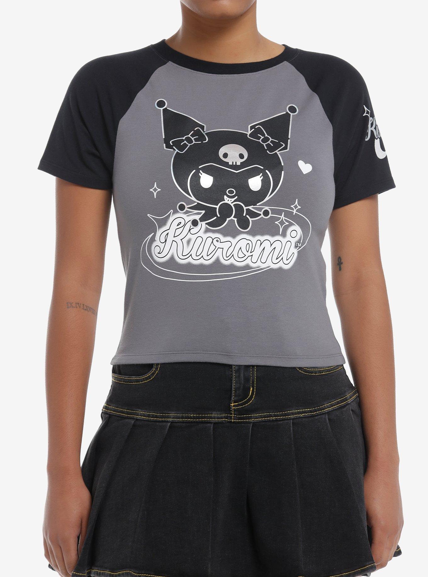 Kuromi Foil Girls Baby Raglan T-Shirt, MULTI, hi-res
