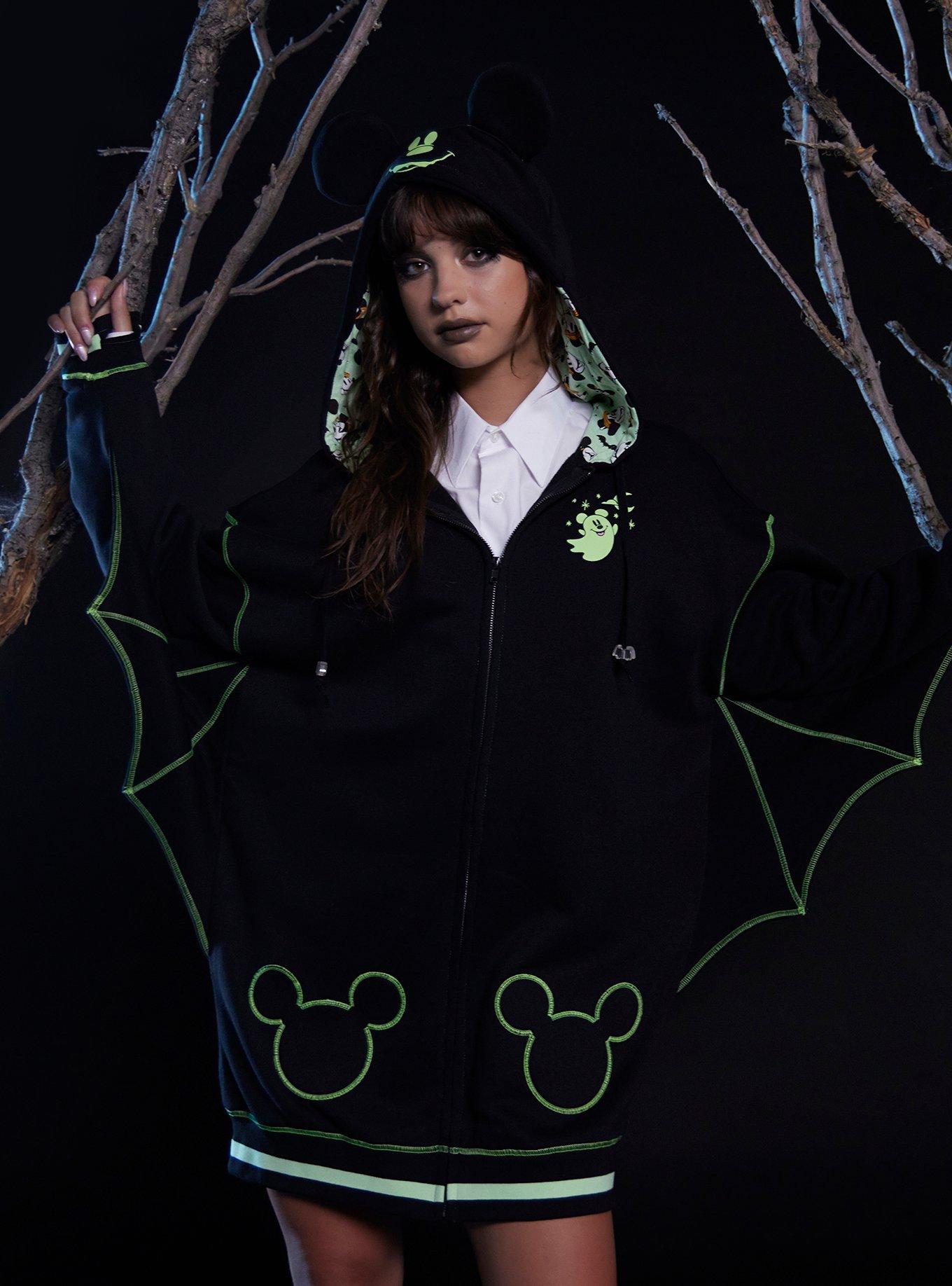 Her Universe Disney Halloween Mickey Mouse Ghost Glow-In-The-Dark Hoodie Dress, , hi-res