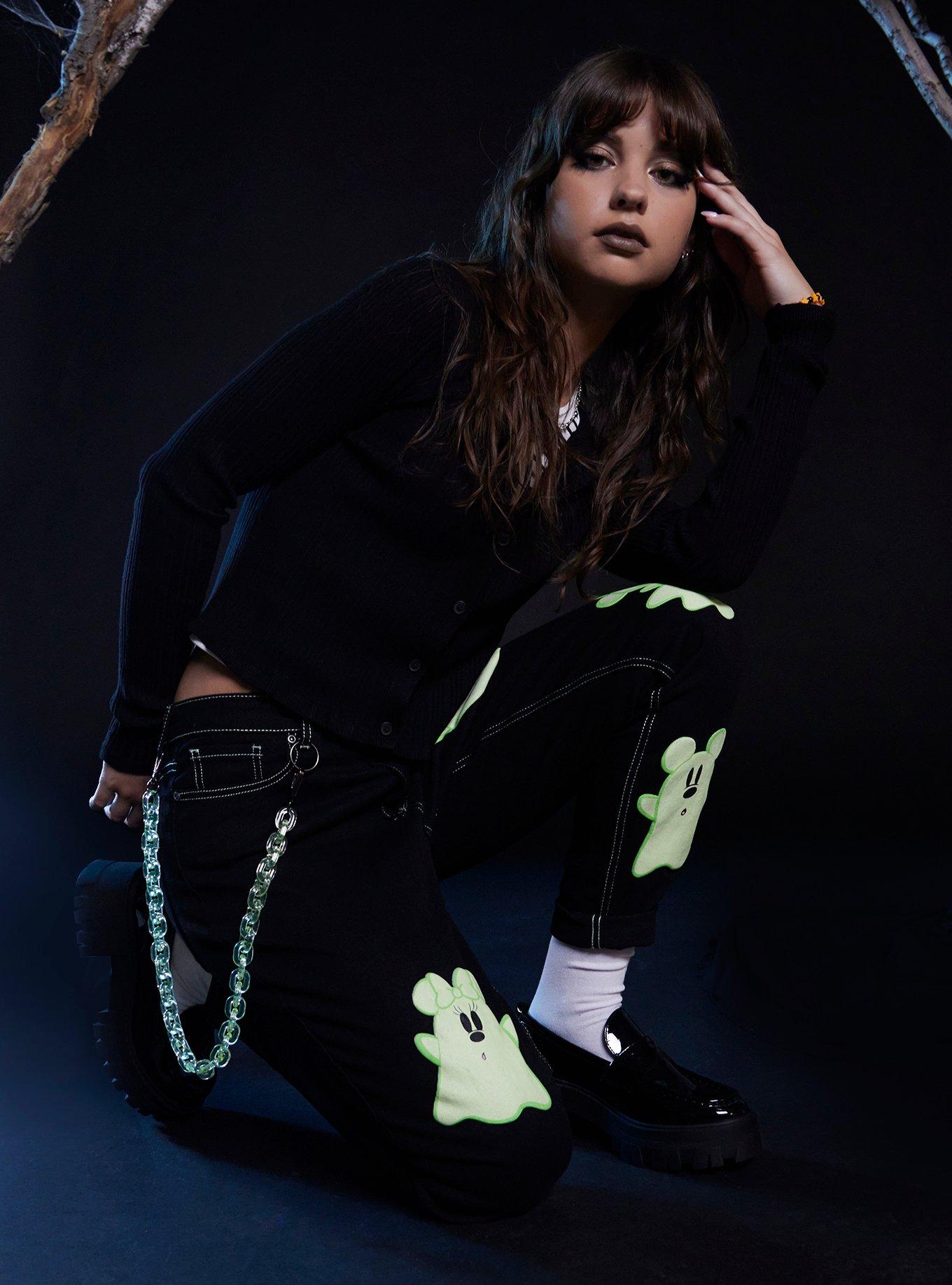 Her Universe Disney Halloween Ghost Glow-In-The-Dark Mom Jeans, , hi-res