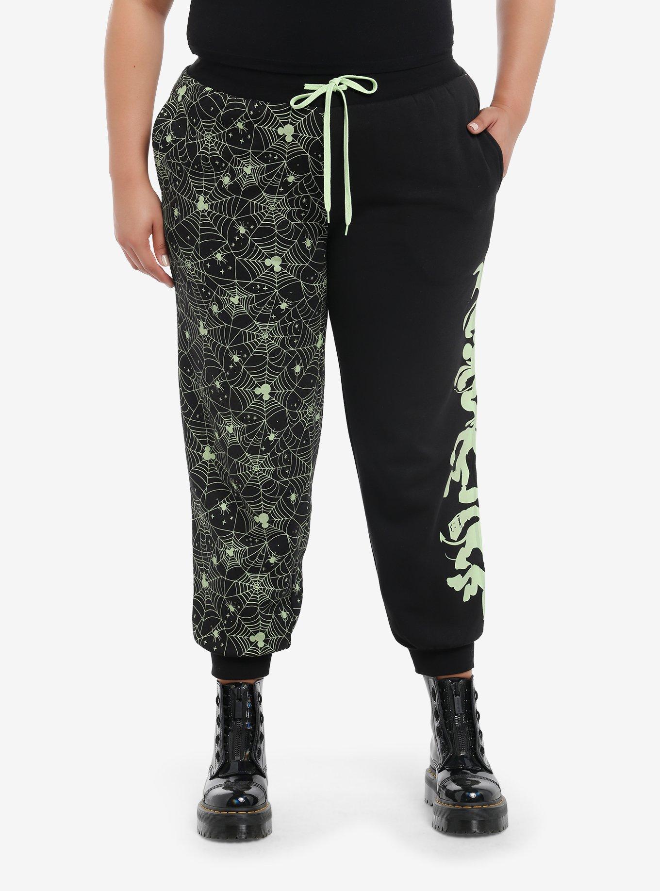 Her Universe Disney Halloween Split Glow-In-The-Dark Jogger Sweatpants Plus Size, , hi-res
