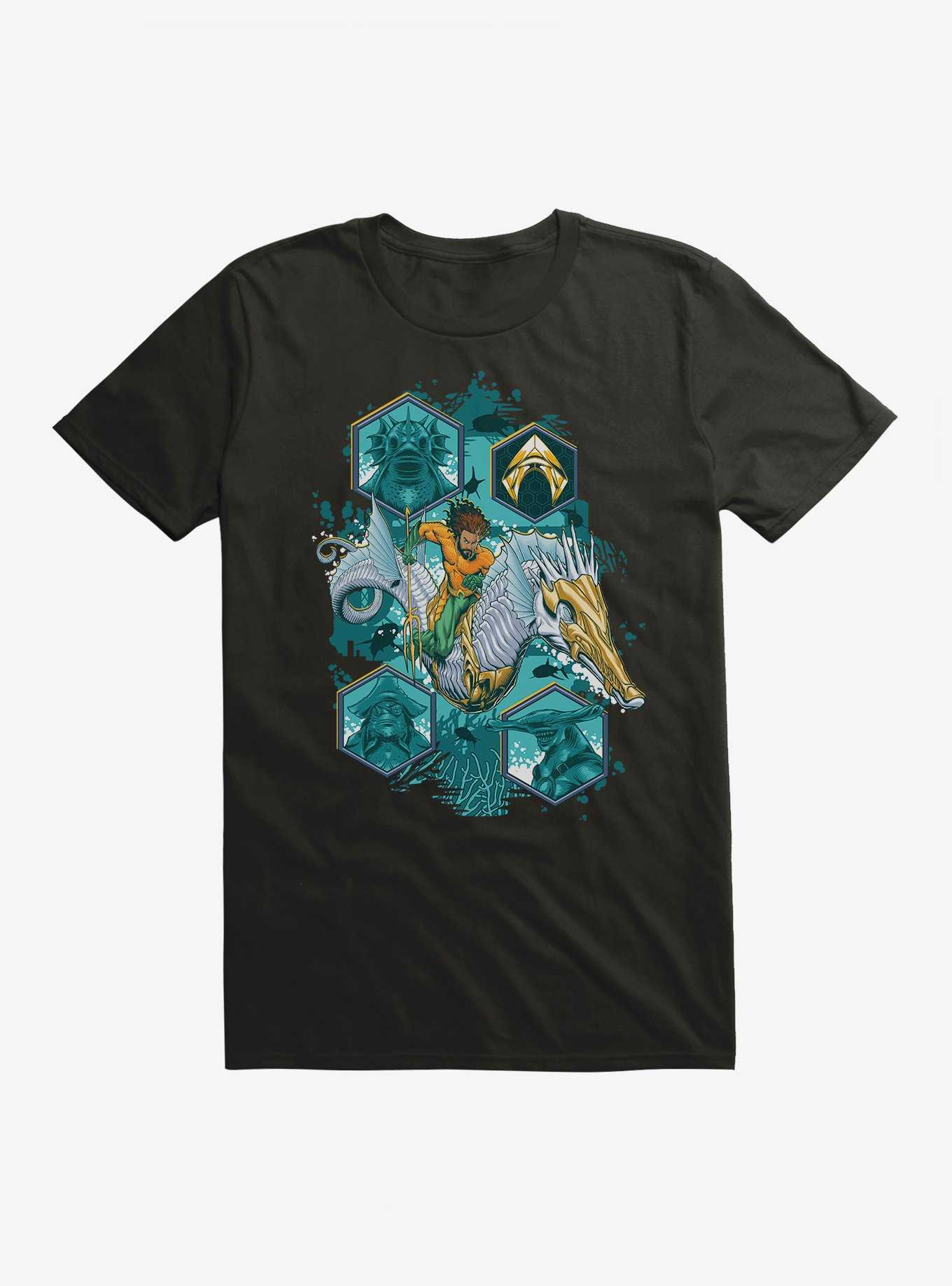 DC Comics Aquaman And The Lost Kingdom Collage Symbols T-Shirt, , hi-res