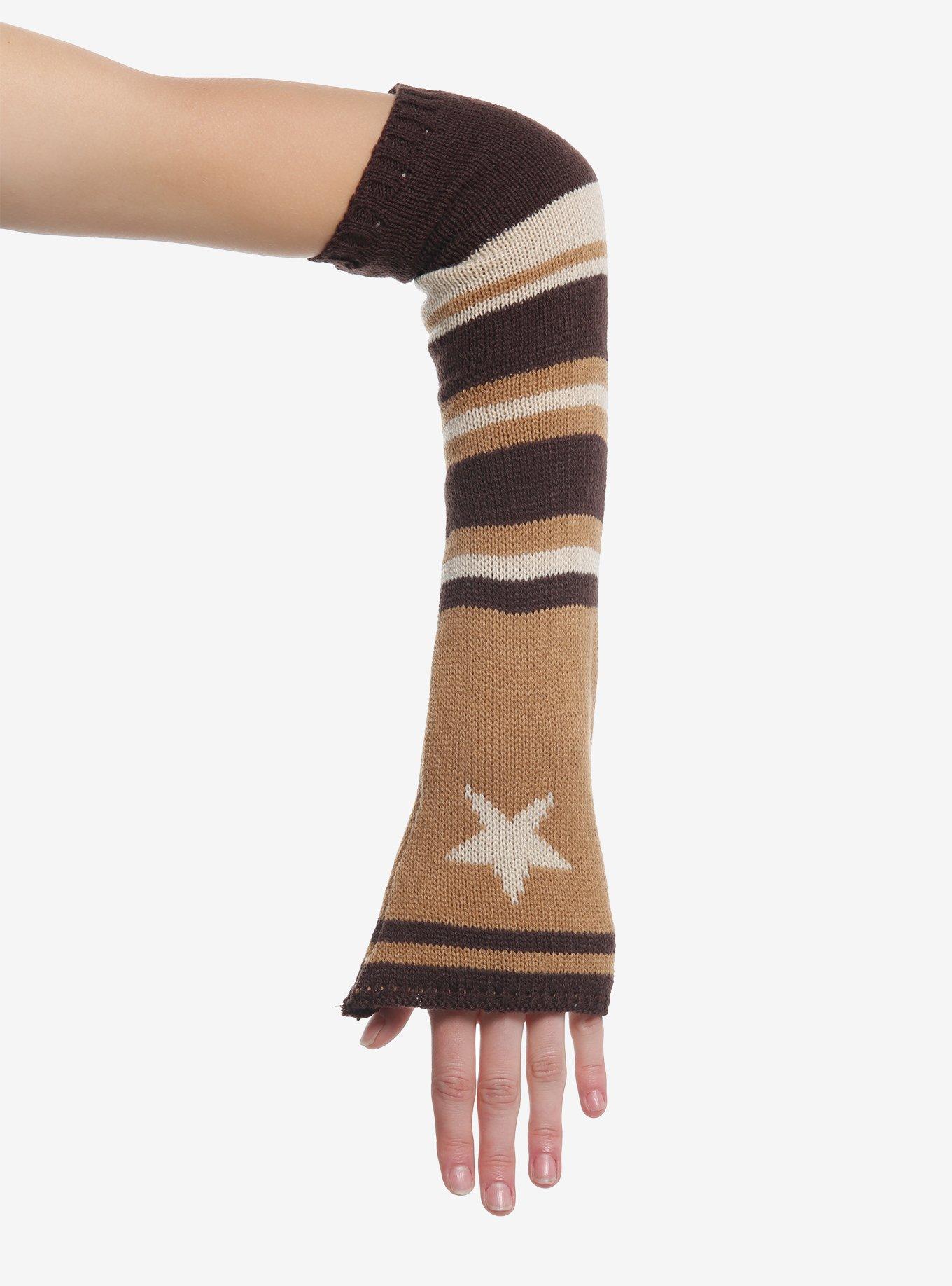 Brown Star Stripe Arm Warmers