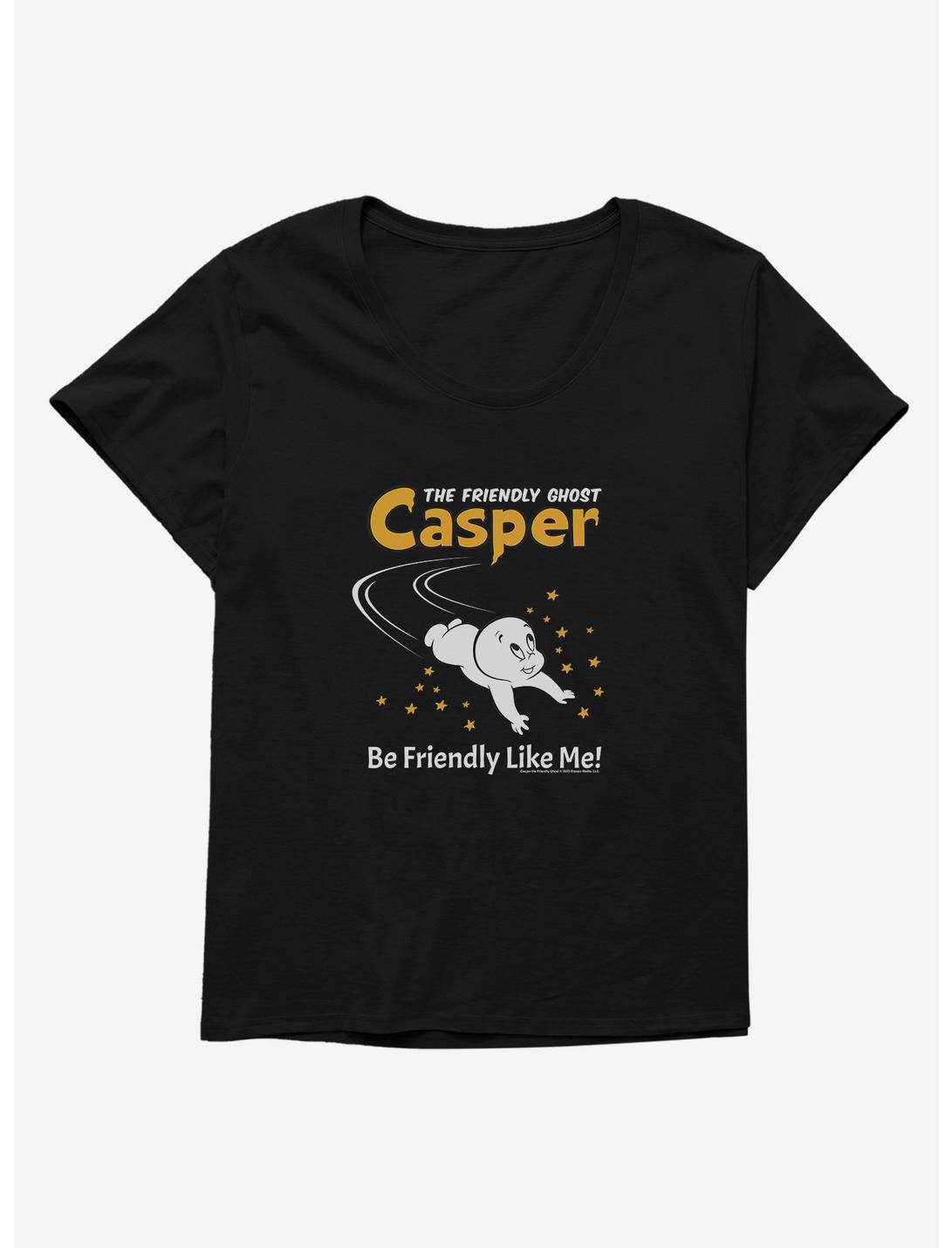 Casper Be Friendly Like Me Womens T-Shirt Plus Size, BLACK, hi-res