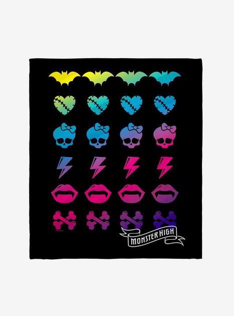 Monster High Icons Gradient Throw Blanket - WHITE | Hot Topic