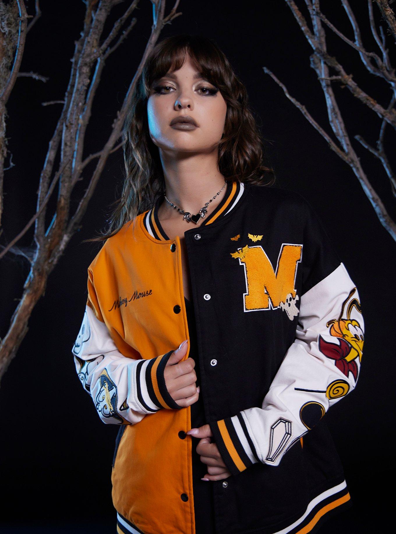 Her Universe Disney Halloween Split Oversized Varsity Jacket, , hi-res