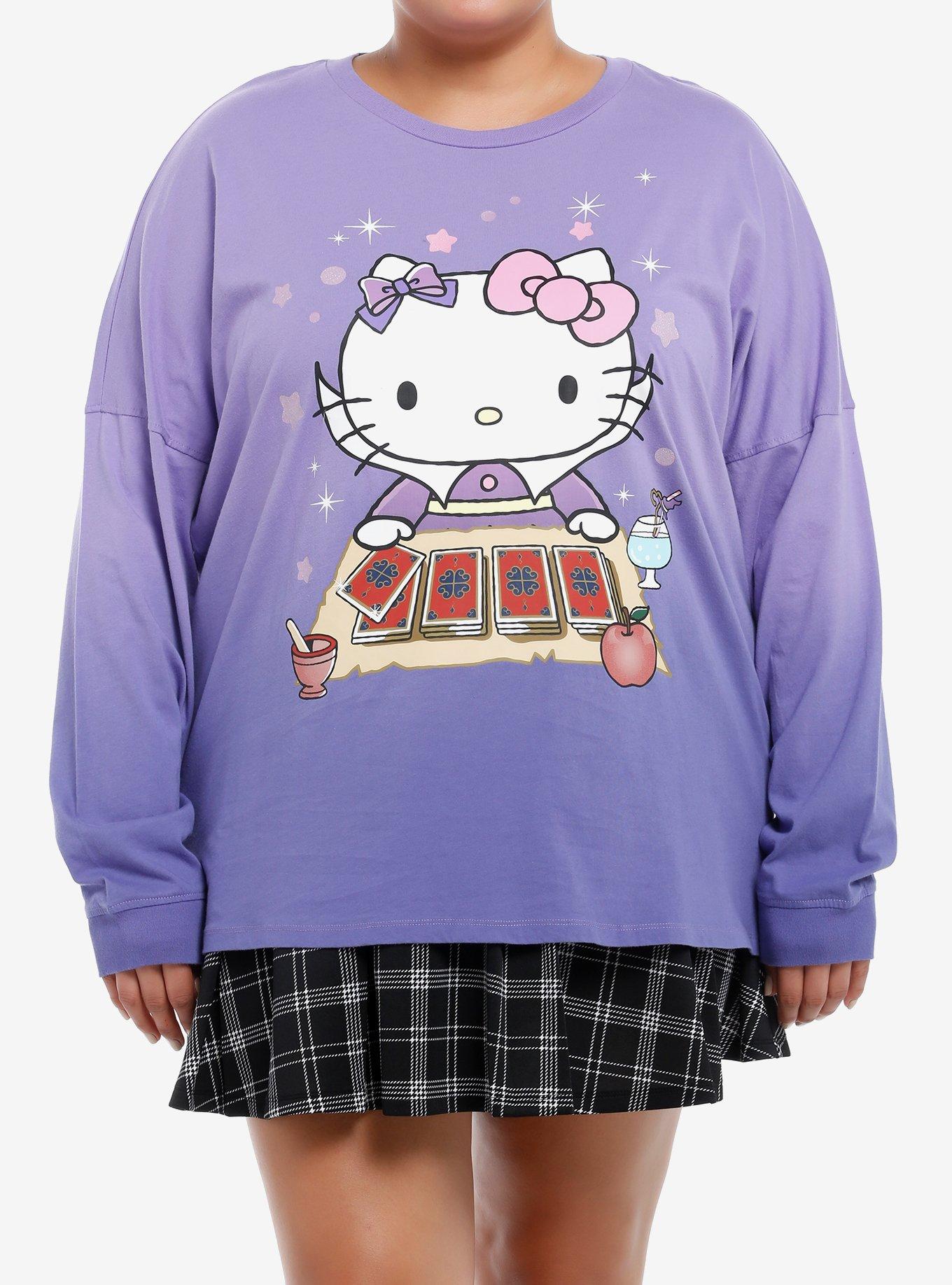 Hello Kitty And Friends Magic Card Long-Sleeve Athletic Jersey Plus Size, PURPLE, hi-res