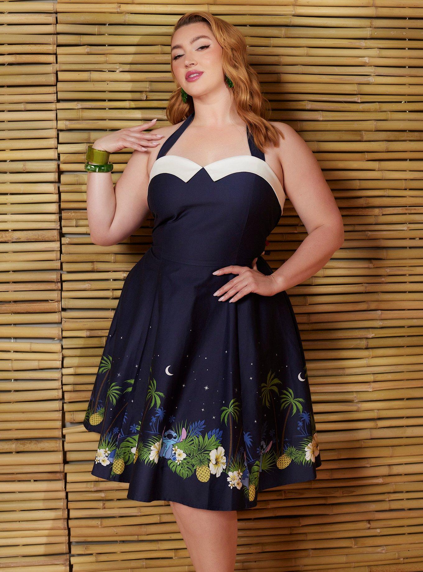 Her Universe Disney Stitch Tiki Halter Dress Plus Size Her Universe Exclusive