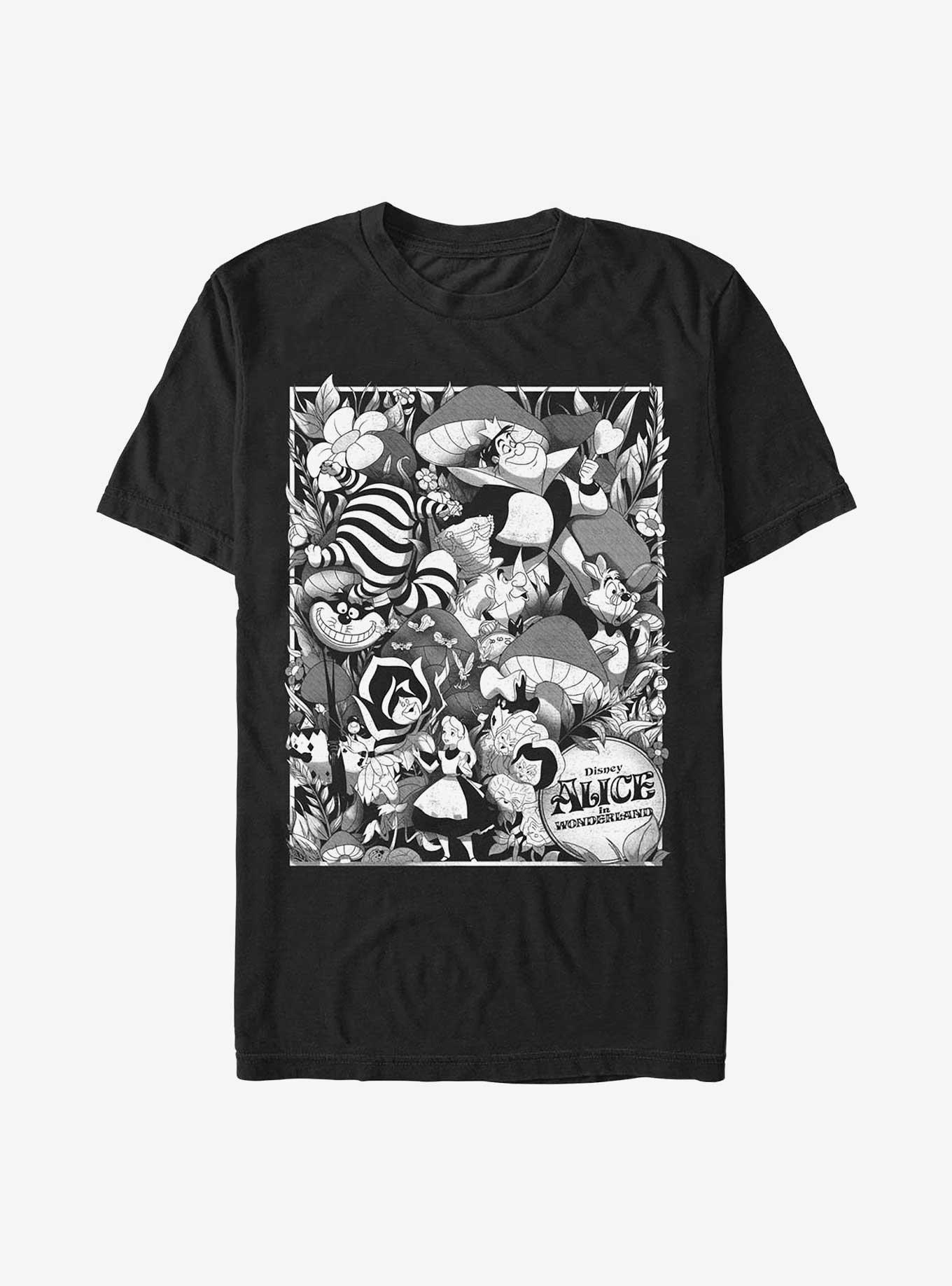 Disney Alice in Wonderland Poster Extra Soft T-Shirt, BLACK, hi-res