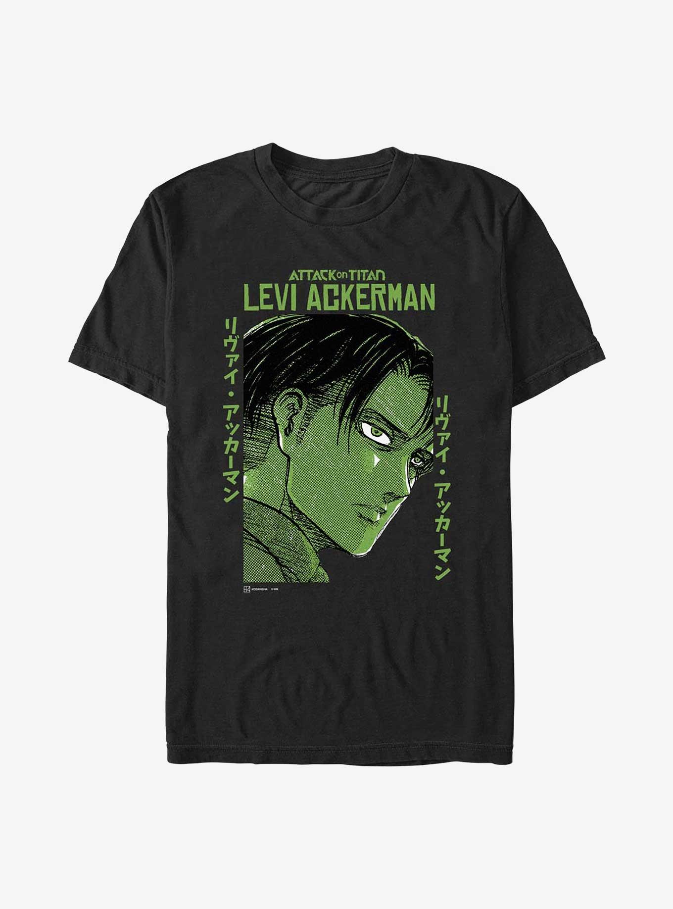 Attack on Titan Levi Ackerman Poster Extra Soft T-Shirt, BLACK, hi-res