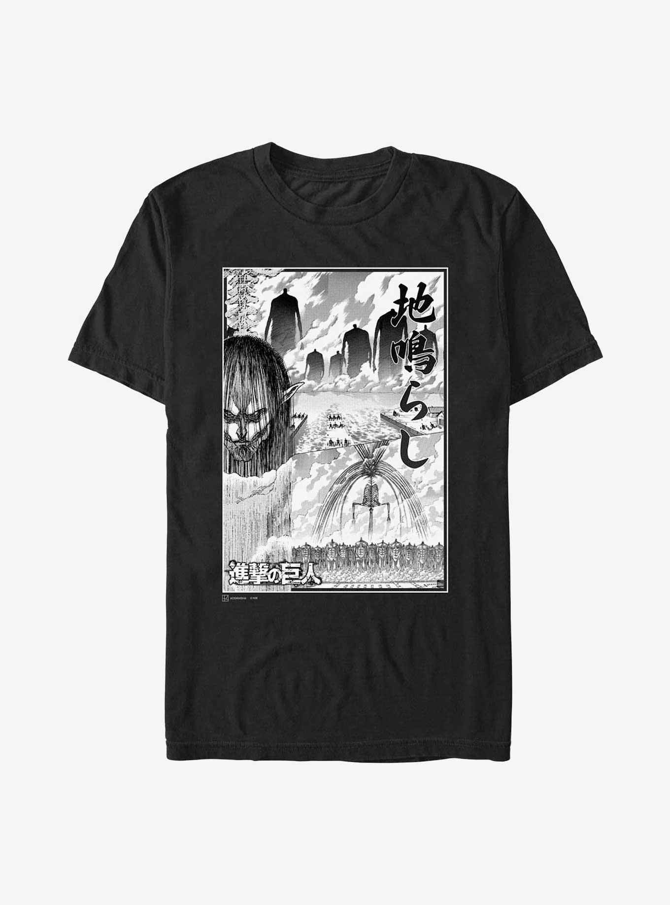 Attack on Titan The Rumbling Poster Extra Soft T-Shirt, BLACK, hi-res