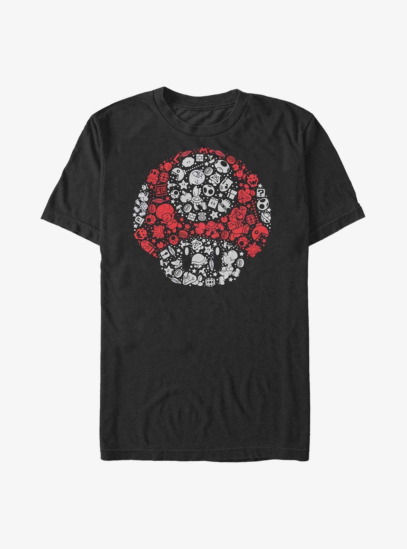 Nintendo Mario Mushroom Pieced Together Extra Soft T-Shirt