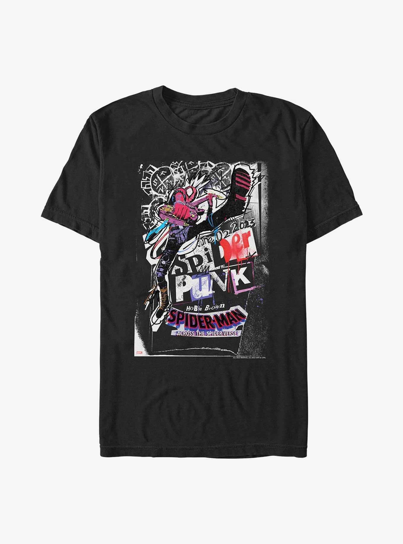 Marvel Spider-Man Spider Punk Poster Extra Soft T-Shirt - BLACK | Hot Topic