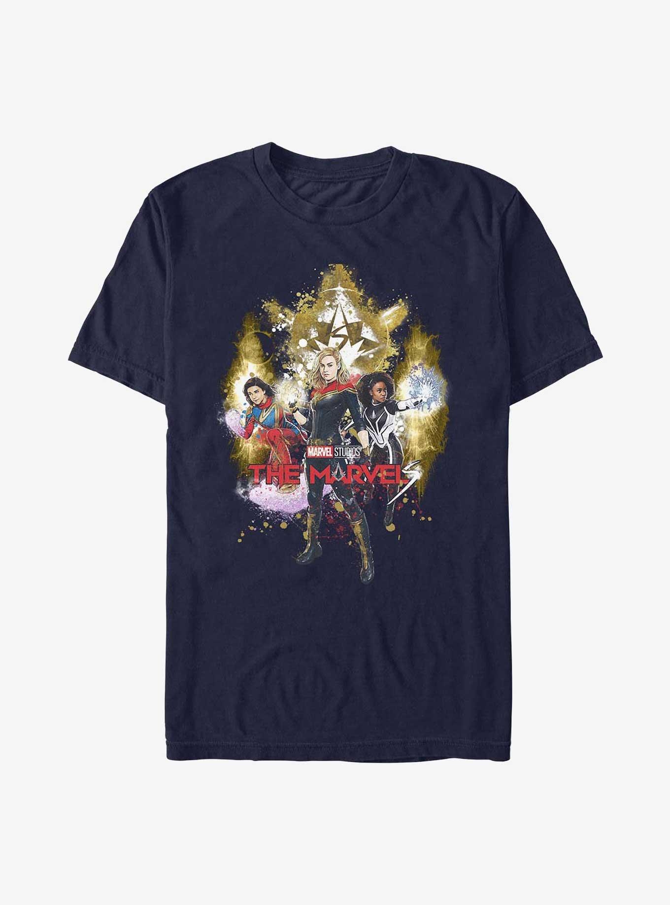 Marvel The Marvels Splatter Power Extra Soft T-Shirt, NAVY, hi-res