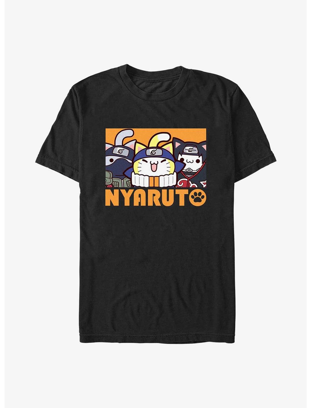 Naruto Nyaruto Kakashi Itachi Extra Soft T-Shirt, BLACK, hi-res