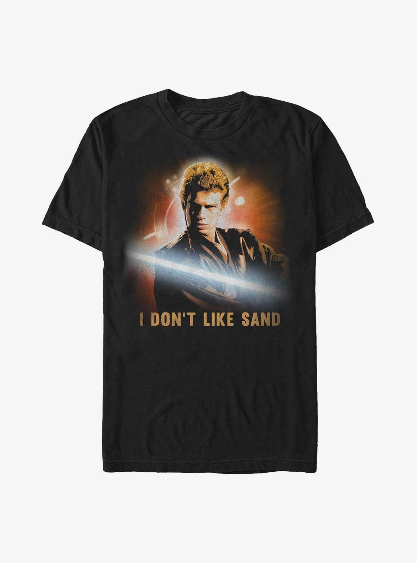 Star Wars Anakin Skywalker I Don't Like Sand Extra Soft T-Shirt, BLACK, hi-res