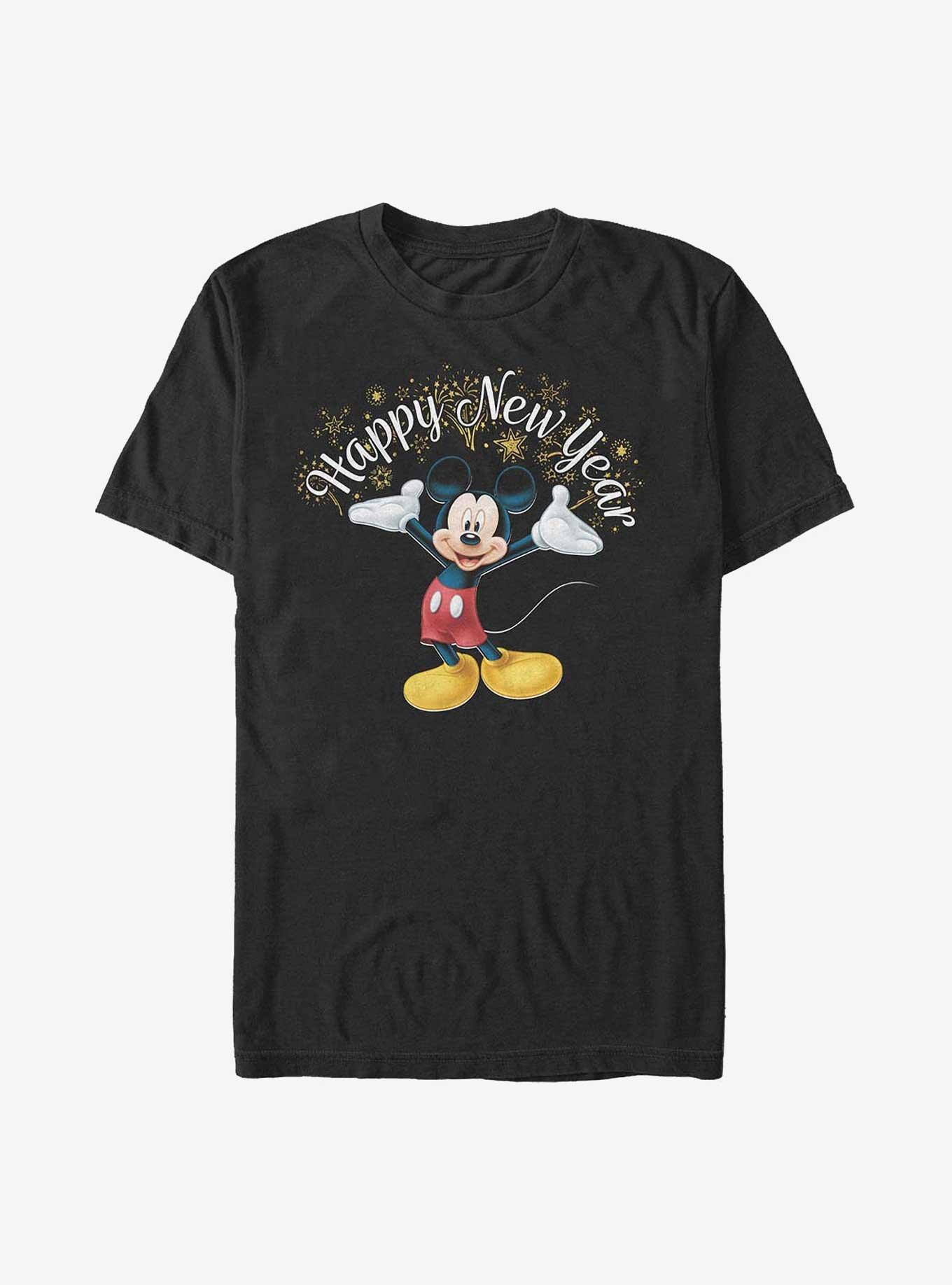 Disney Mickey Mouse Happy New Year Extra Soft T-Shirt, BLACK, hi-res