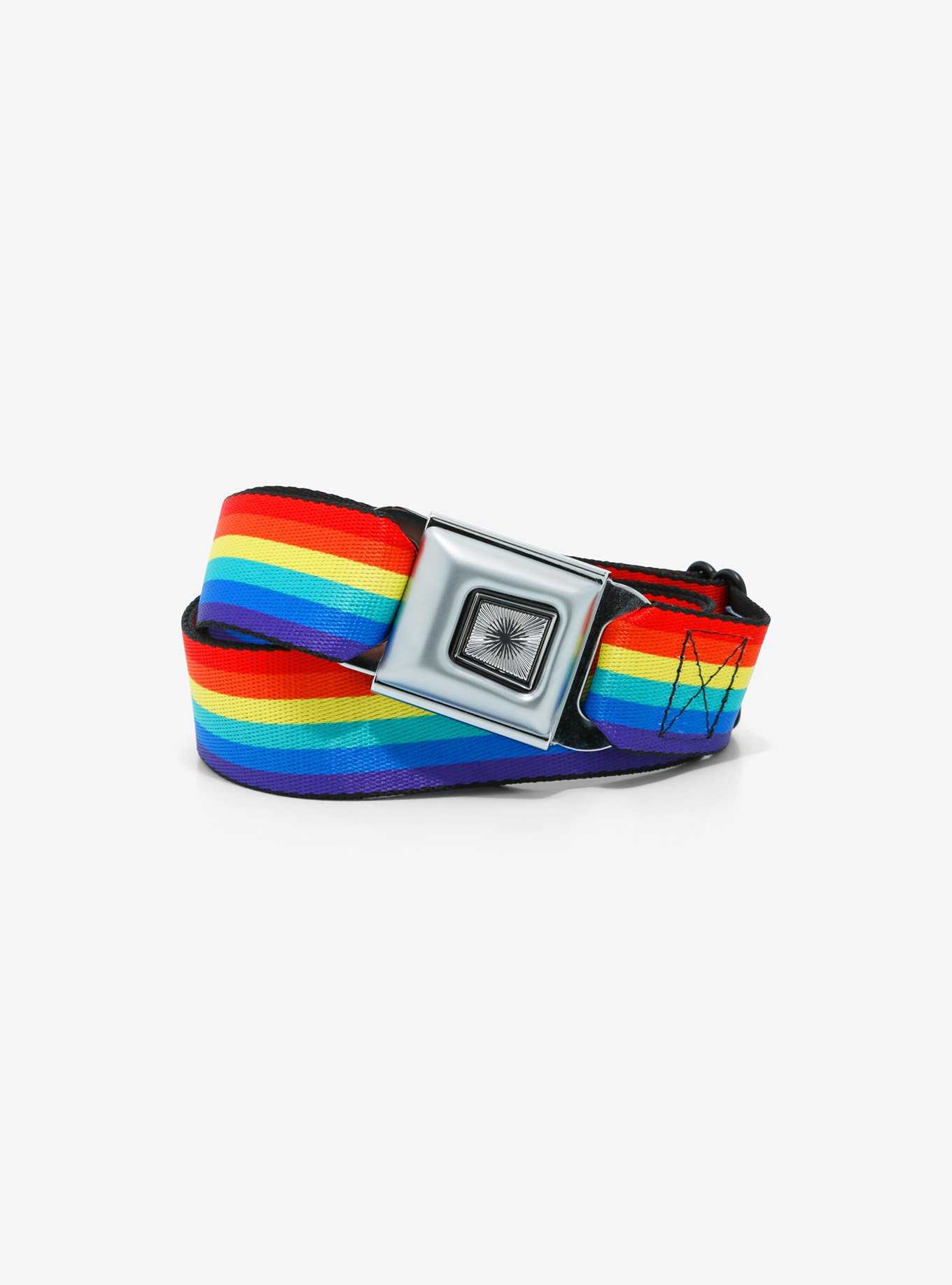 Rainbow Stripe Seatbelt Belt, , hi-res