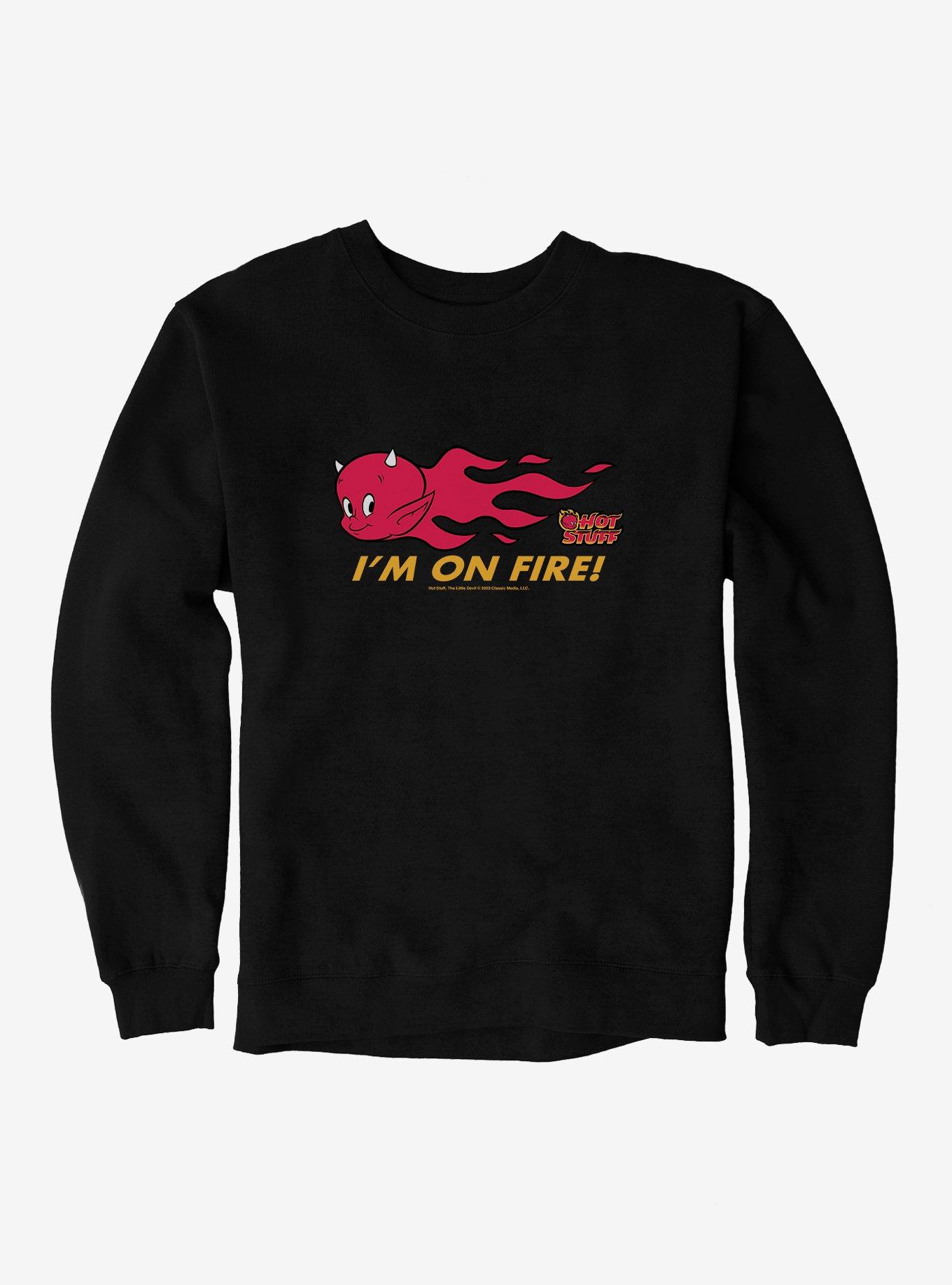 Hot Stuff The Little Devil I'm On Fire Sweatshirt, BLACK, hi-res