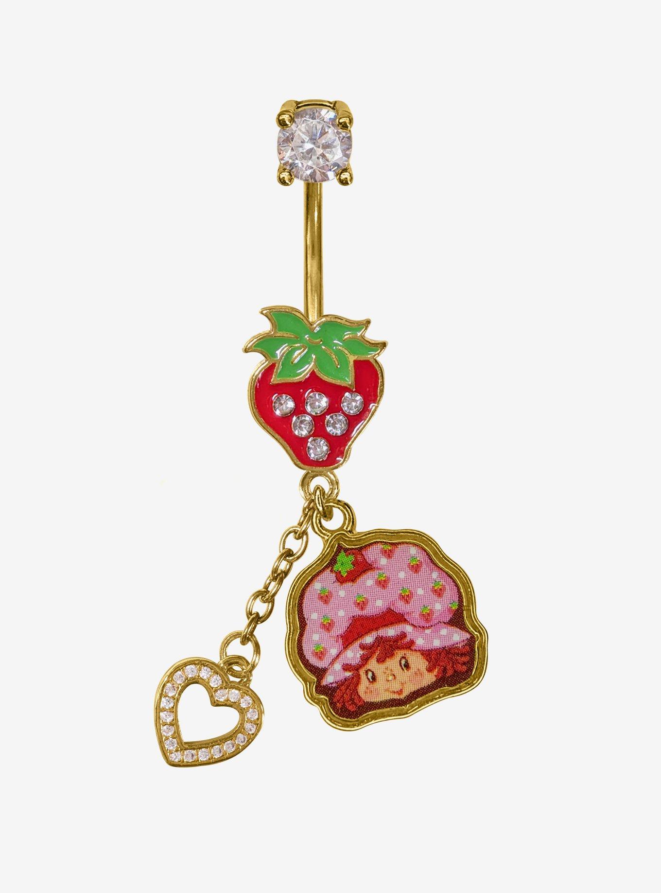 Steel Strawberry Shortcake Navel Barbell, , hi-res