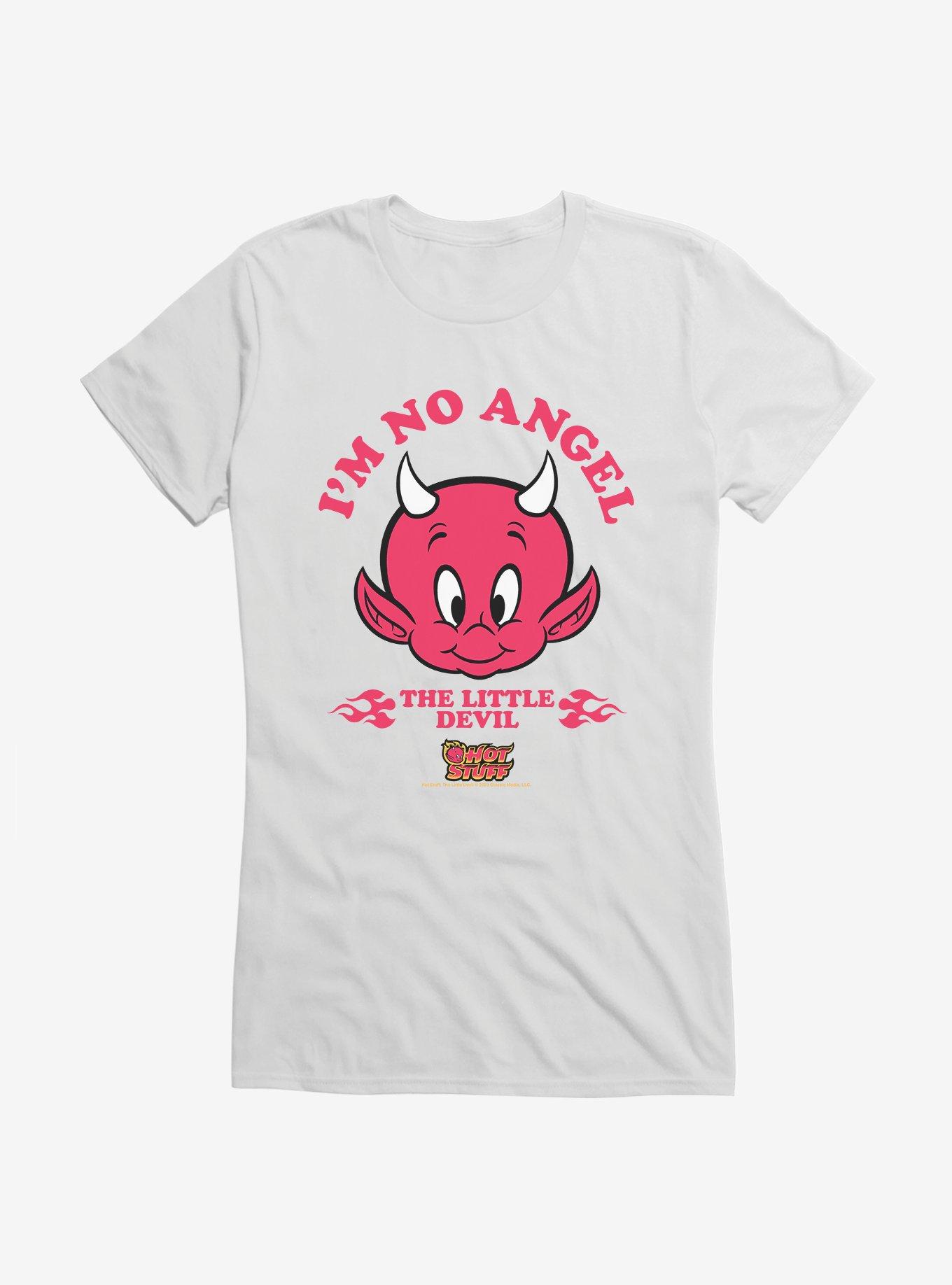 Hot Stuff The Little Devil I'm No Angel Girls T-Shirt, WHITE, hi-res