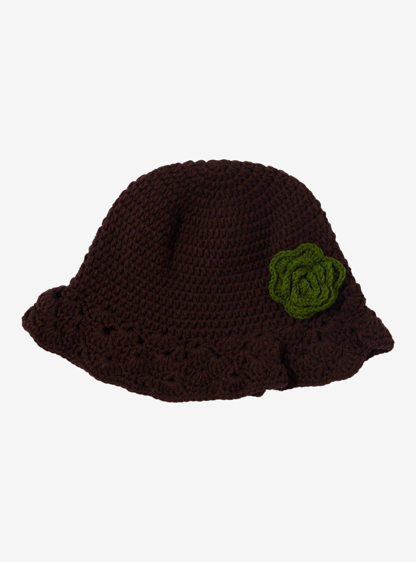 Crochet Flower Floppy Bucket Hat, , hi-res