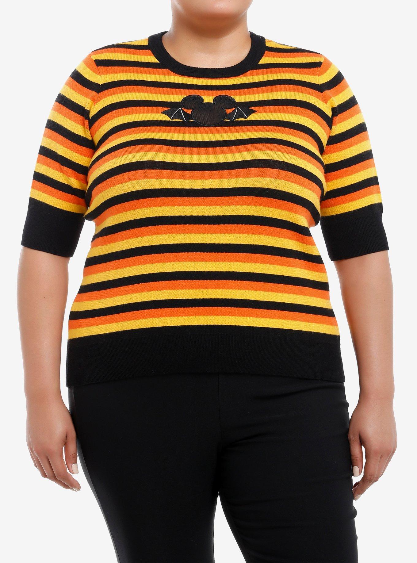 Her Universe Disney Halloween Stripe Retro Knit Top Plus Size Her Universe Exclusive, MULTI, hi-res