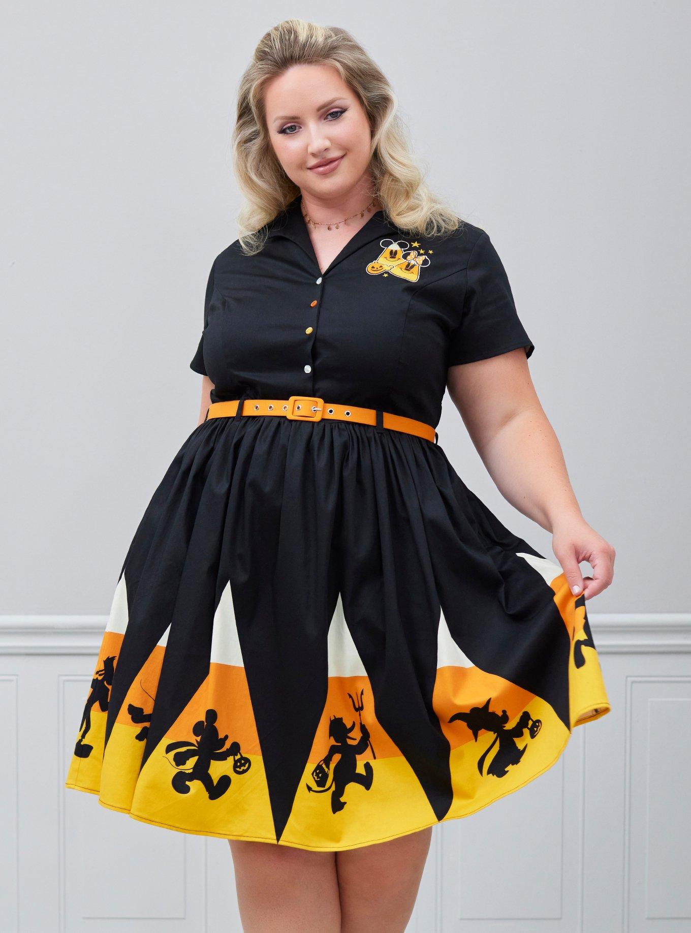 Her Universe Disney Halloween Candy Corn Retro Dress Plus Size Her Universe Exclusive, , hi-res