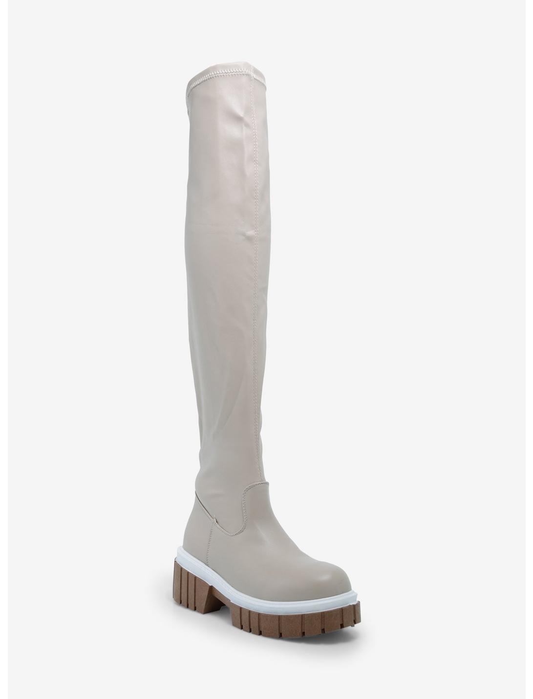 Yoki Bone Thigh-High Chunky Boots, MULTI, hi-res