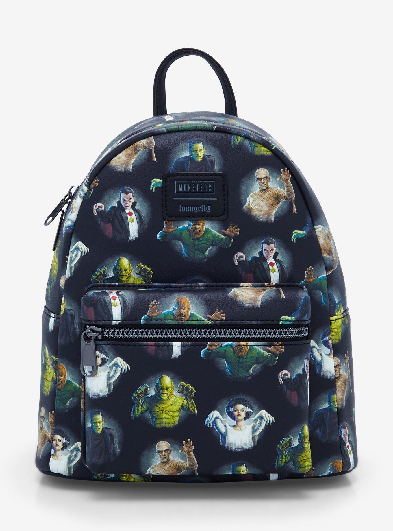 Loungefly Universal Monsters Characters Allover Print Mini Backpack, , hi-res