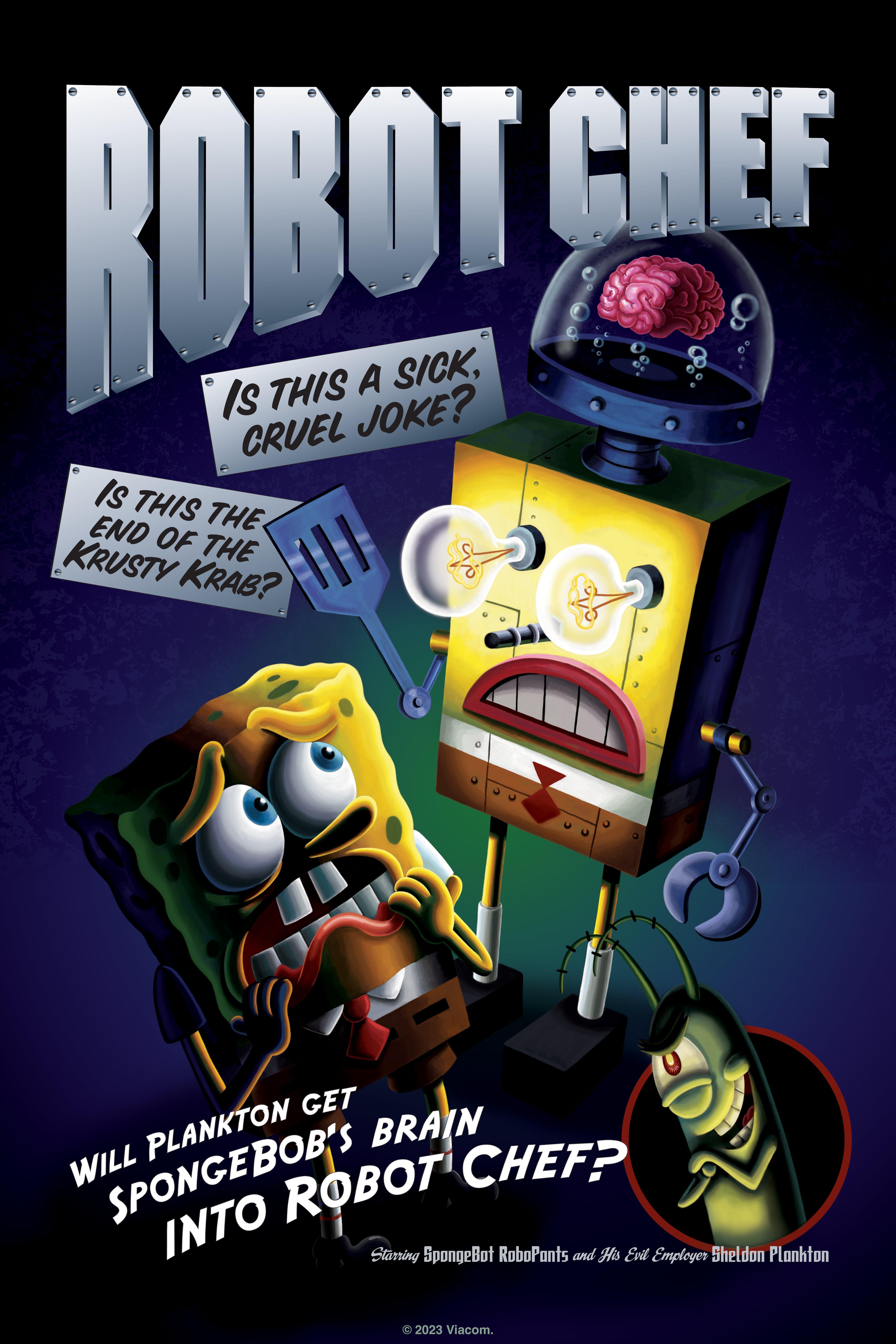 SpongeBob SquarePants Robot Chef Poster, WHITE, hi-res