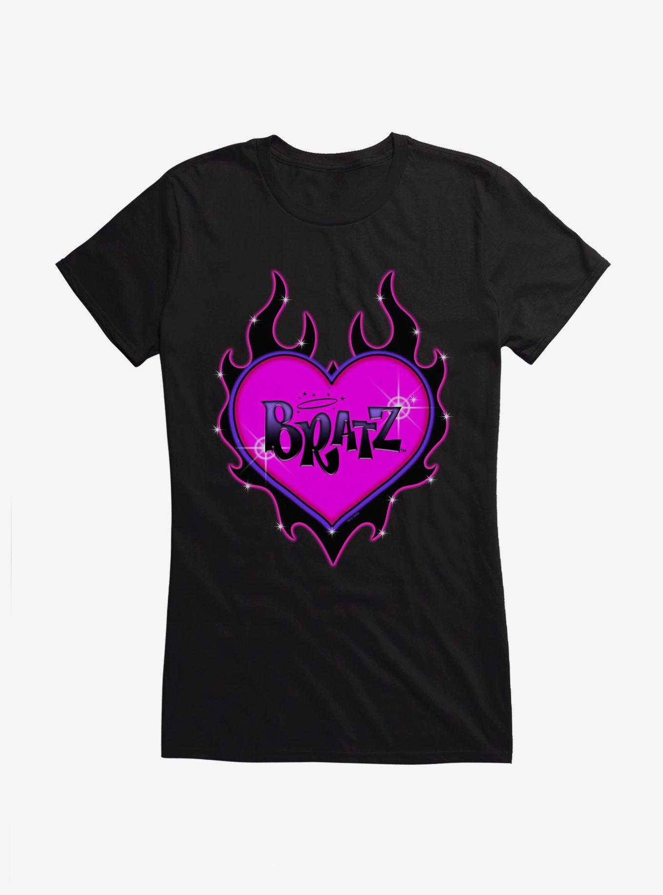 Bratz Flame Heart Girls T-Shirt, BLACK, hi-res