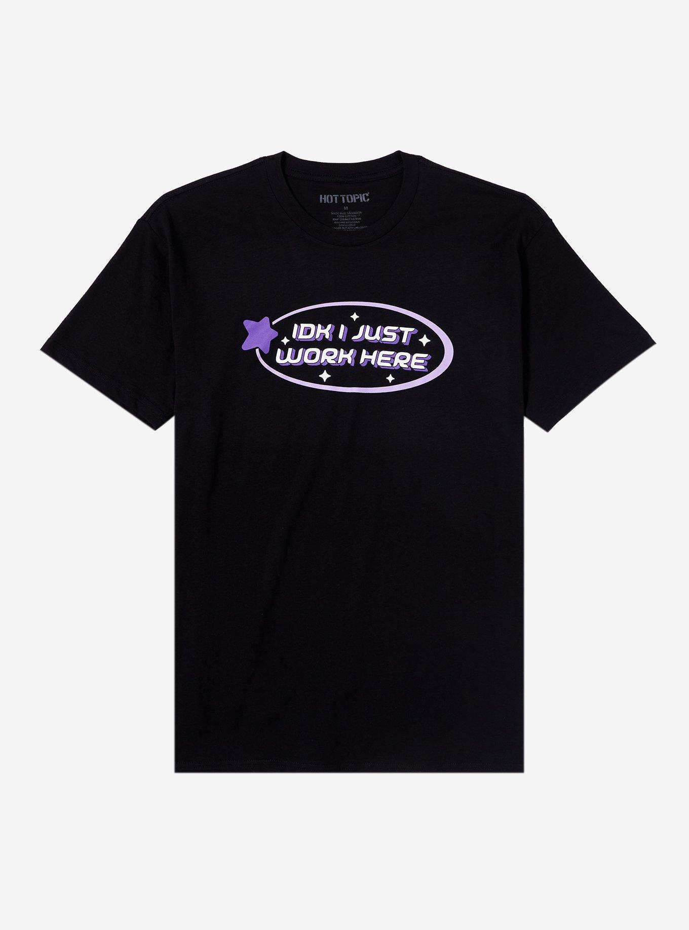 IDK I Just Work Here Boyfriend Fit Girls T-Shirt, PURPLE, hi-res