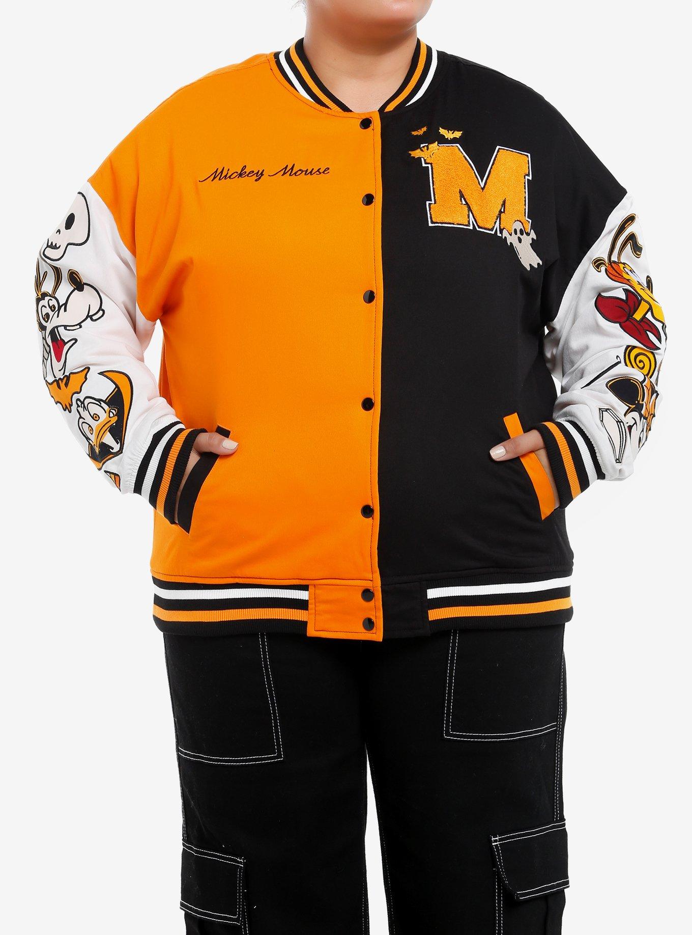 Her Universe Disney Halloween Split Girls Oversized Varsity Jacket Plus Size, , hi-res