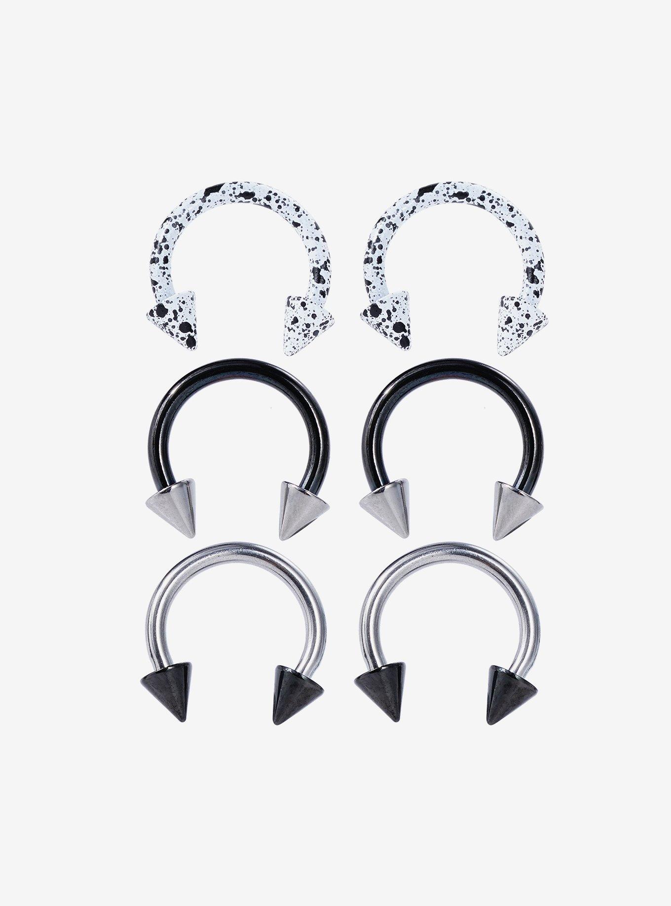 Steel Black White & Silver Circular Barbell 6 Pack, , hi-res