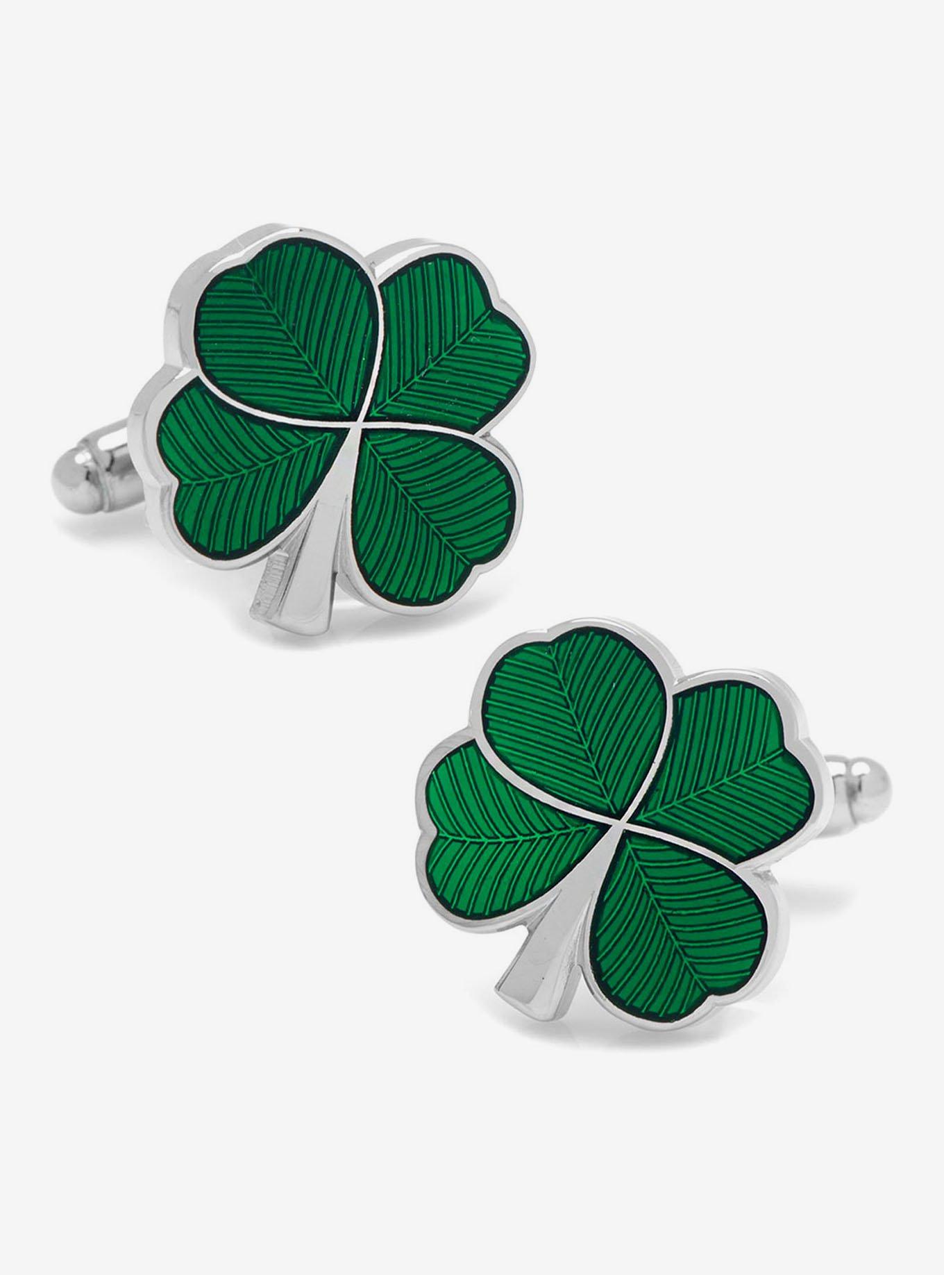 Green Clover Cufflinks, , hi-res