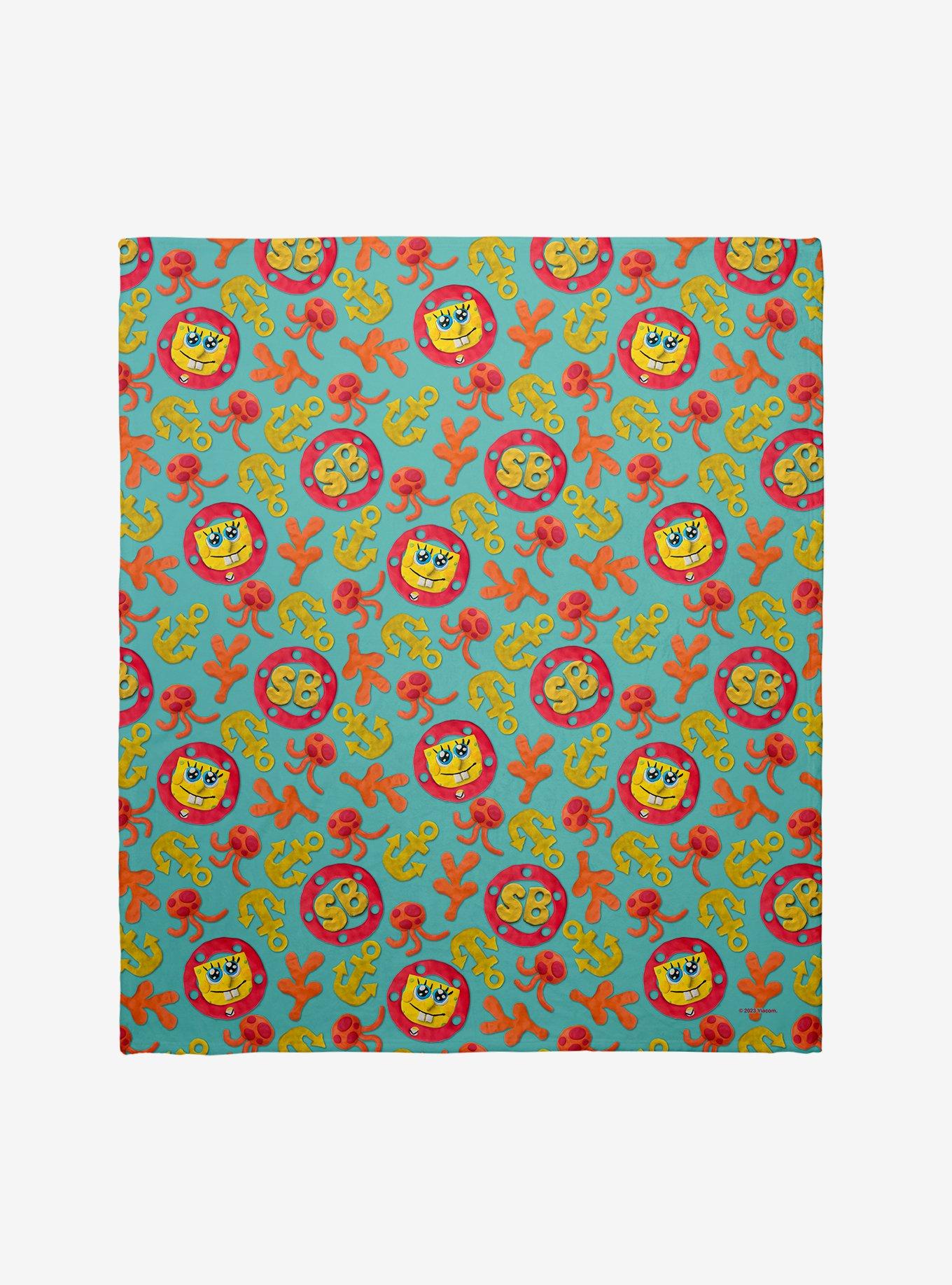 SpongeBob SquarePants Jelly Fish Anchors Throw Blanket, , hi-res
