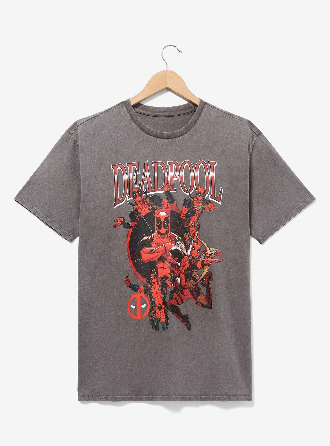 Marvel Deadpool Mineral Wash Graphic T-Shirt — BoxLunch Exclusive, BLACK, hi-res