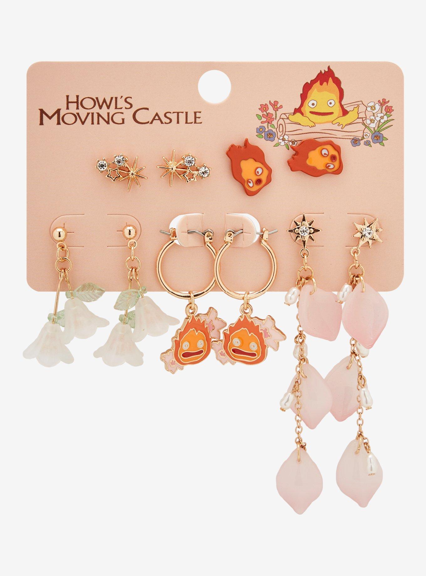 Studio Ghibli Howl's Moving Castle Calcifer Floral Earring Set - BoxLunch Exclusive