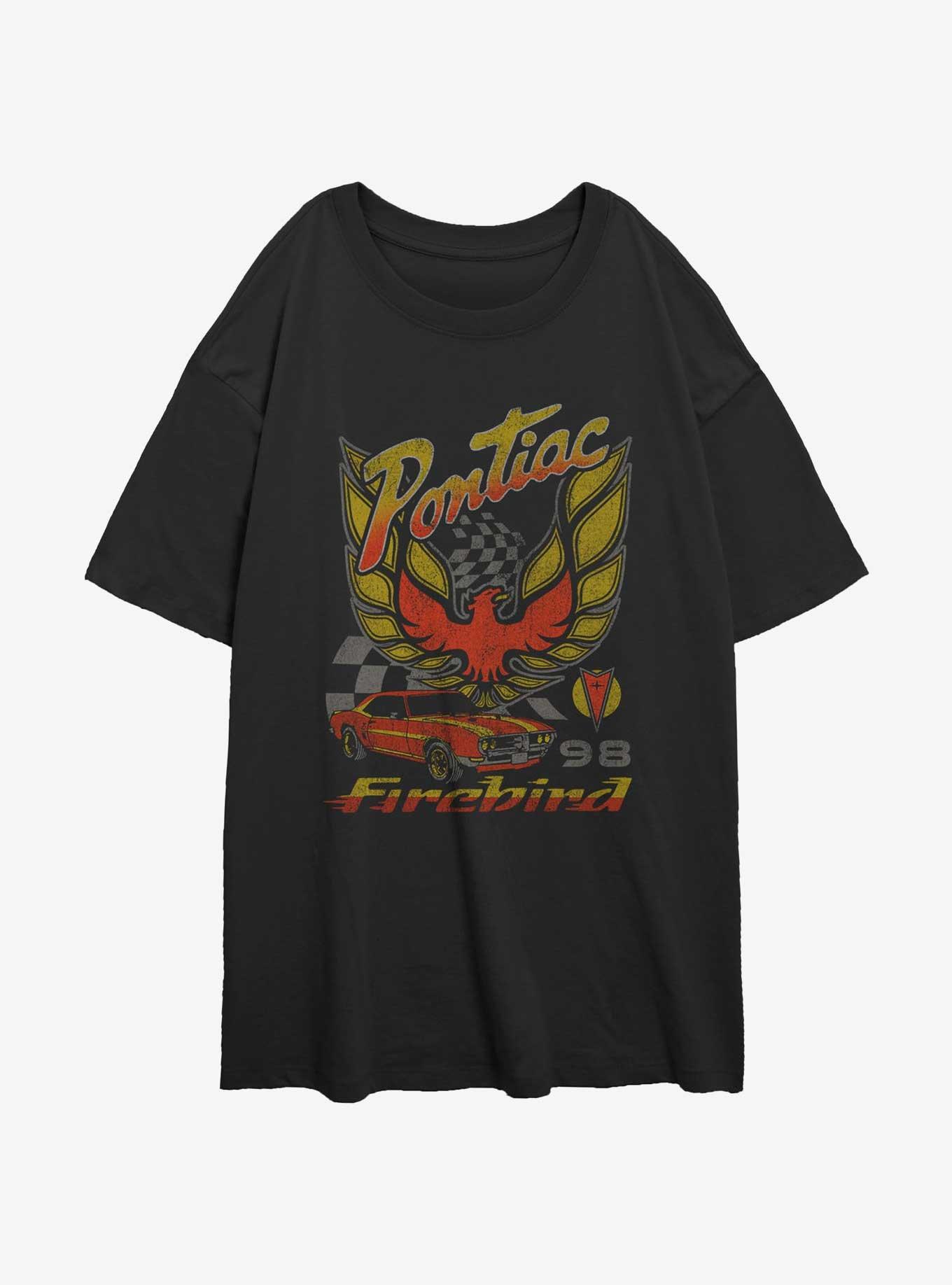 General Motors Pontiac Firebird Race Girls Oversized T-Shirt, BLACK, hi-res