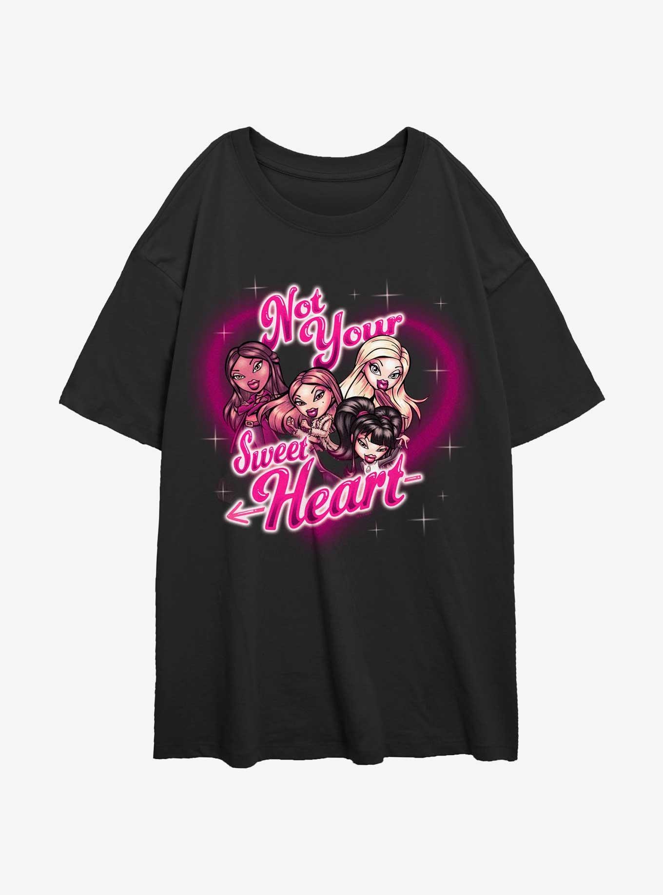 Bratz Not Your Sweet Heart Girls Oversized T-Shirt, BLACK, hi-res