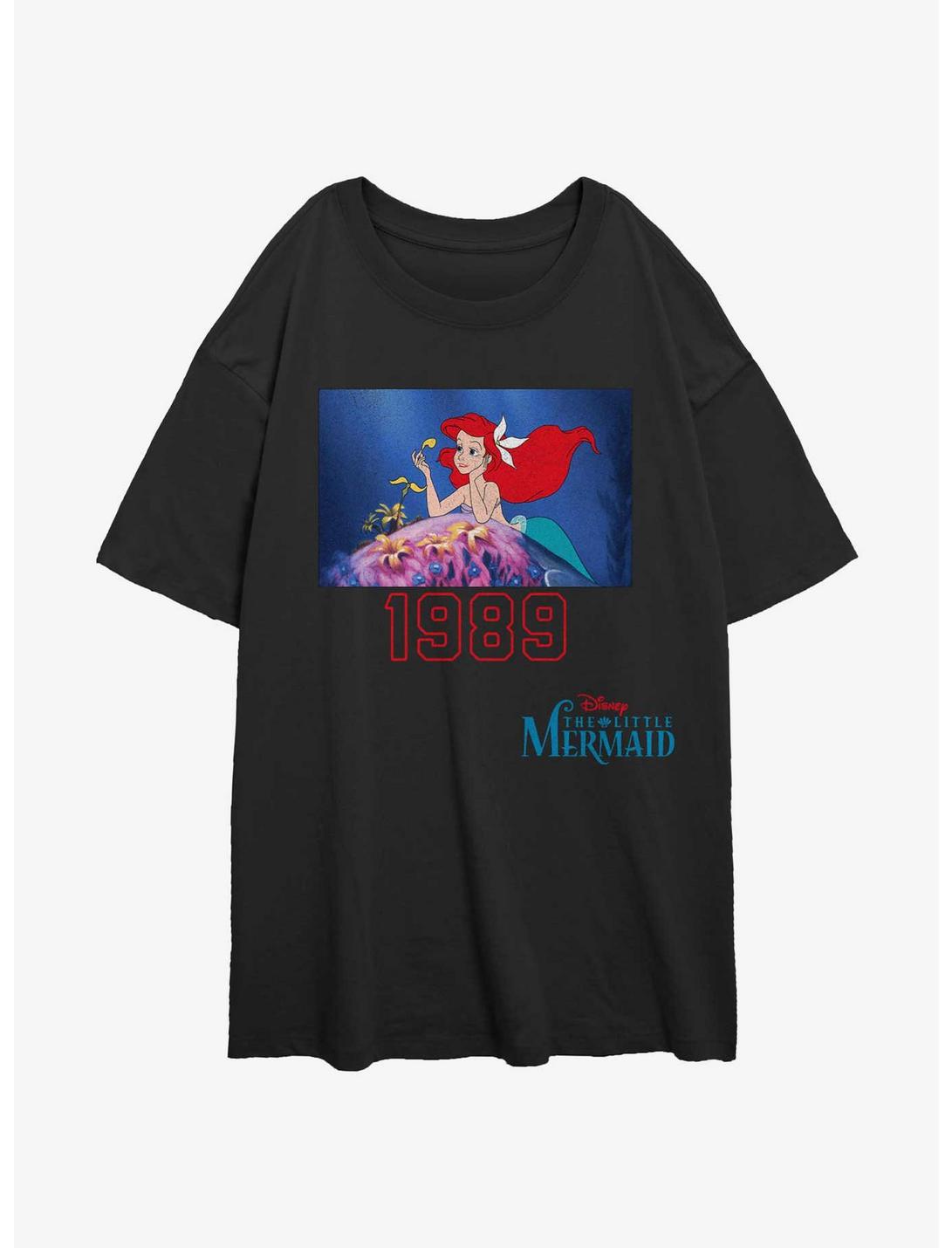 Disney The Little Mermaid Ariel 1989 Girls Oversized T-Shirt, BLACK, hi-res