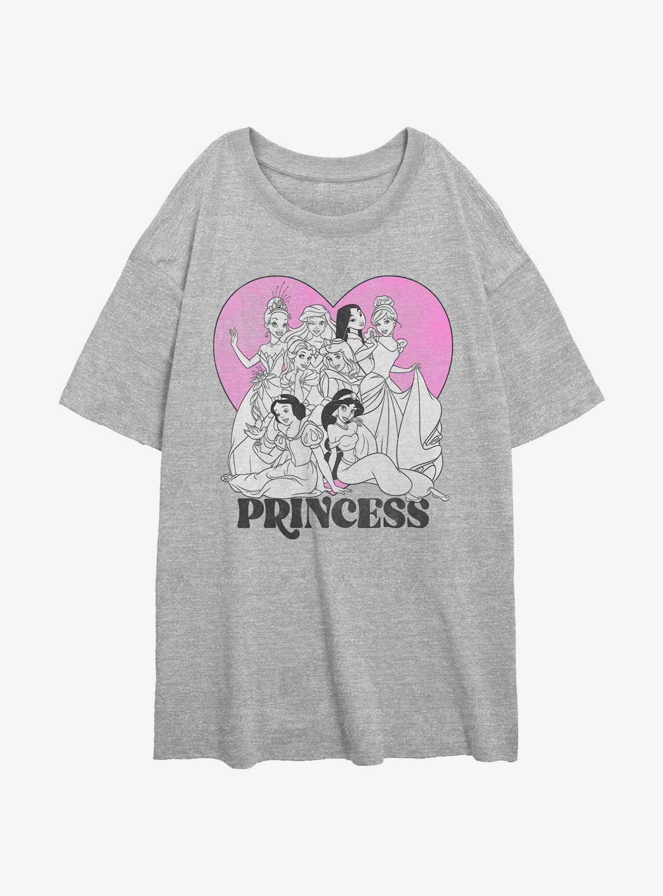 Disney Princesses Princess Heart Girls Oversized T-Shirt, ATH HTR, hi-res