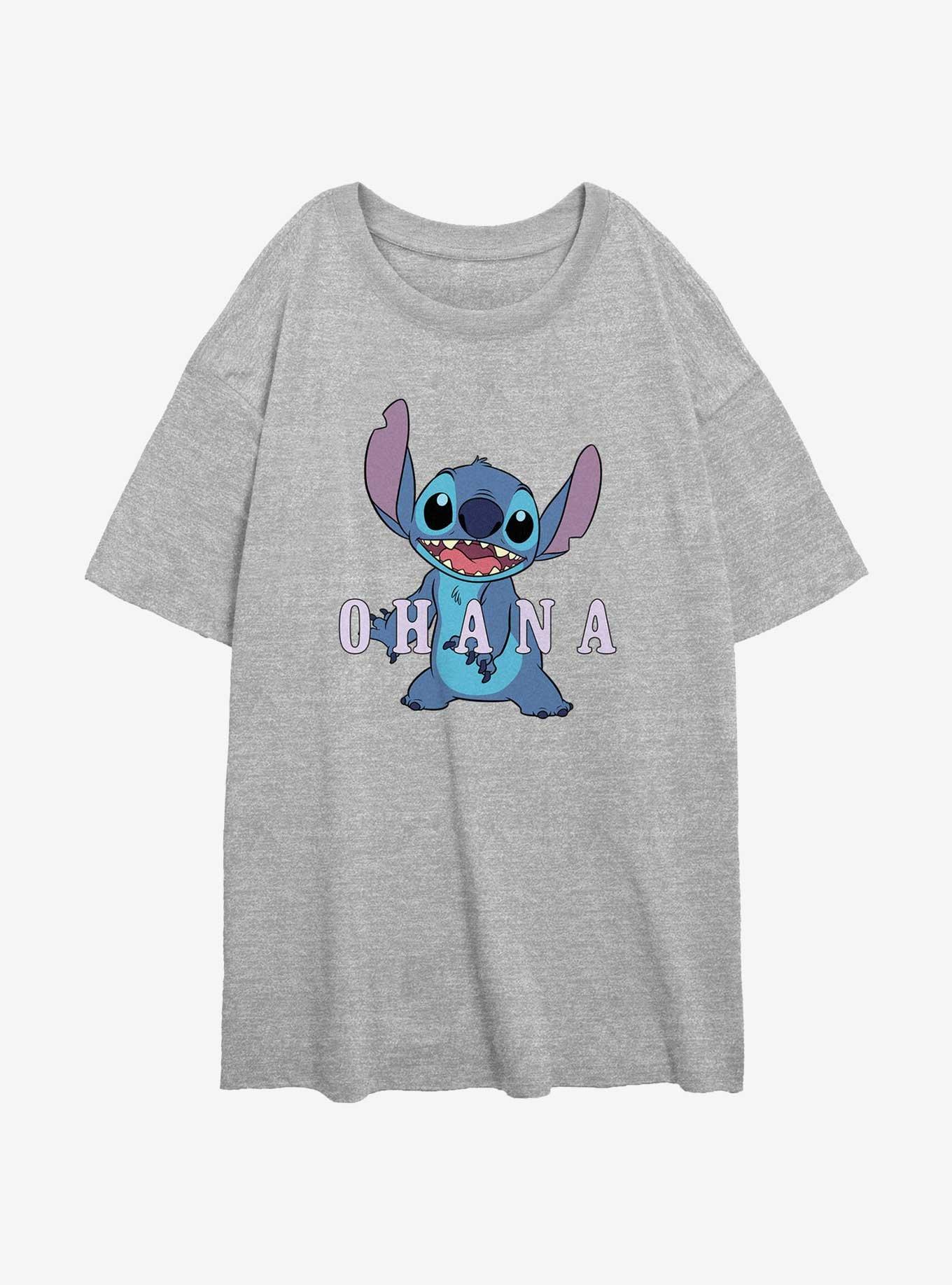 Disney Lilo & Stitch Ohana Girls Oversized T-Shirt, ATH HTR, hi-res