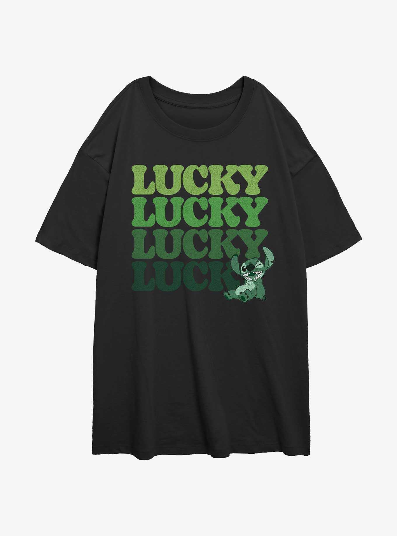Disney Lilo & Stitch Lucky Stitch Girls Oversized T-Shirt, , hi-res