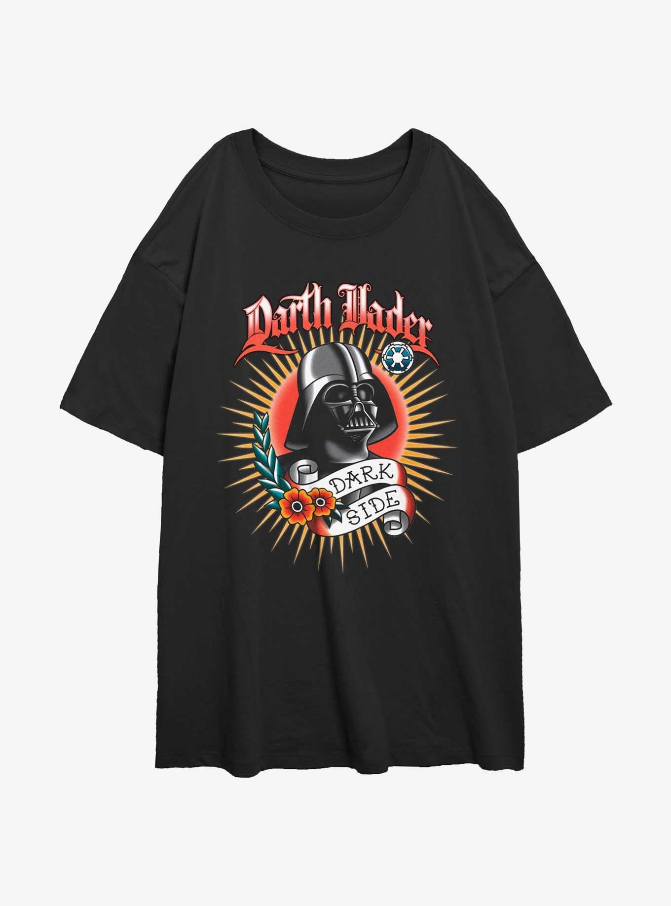 Star Wars Dark Side Tattoo Vader Girls Oversized T-Shirt, BLACK, hi-res