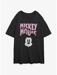 Disney Mickey Mouse Spooked Face Girls Oversized T-Shirt, BLACK, hi-res