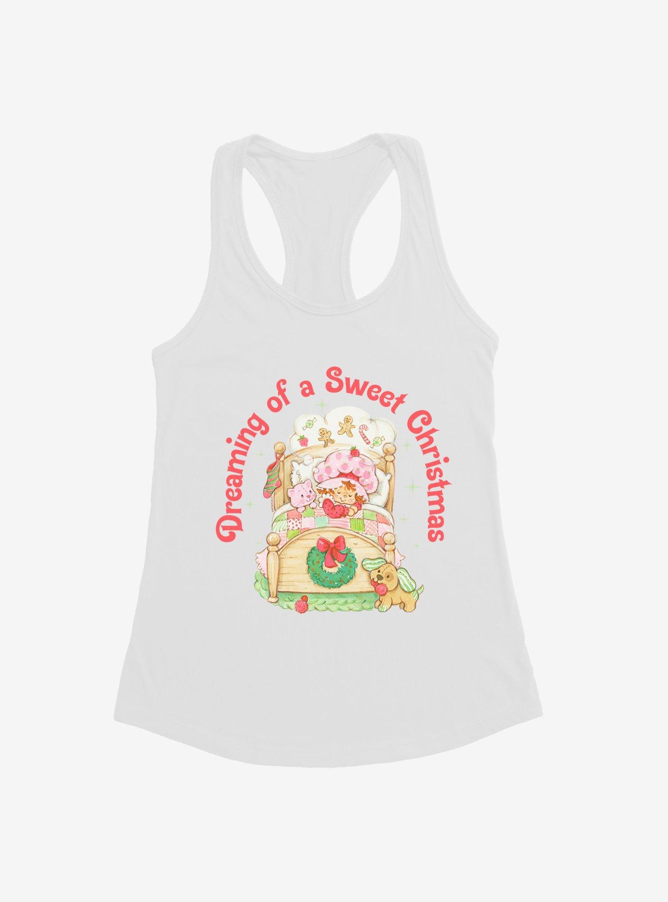 Strawberry Shortcake Dreaming Of A Sweet Christmas Womens Tank Top, WHITE, hi-res