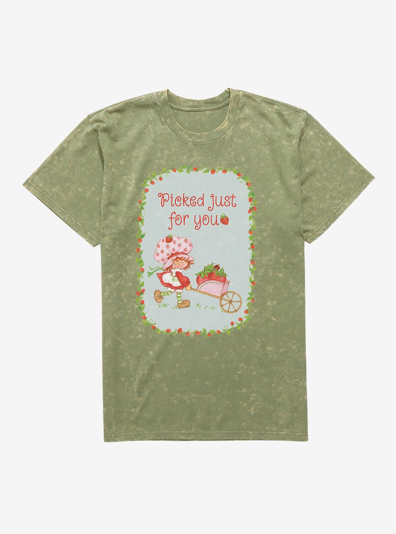 Strawberry Shortcake Picked Just For You Mineral Wash T-Shirt, MILITARY GREEN MINERAL WASH, hi-res