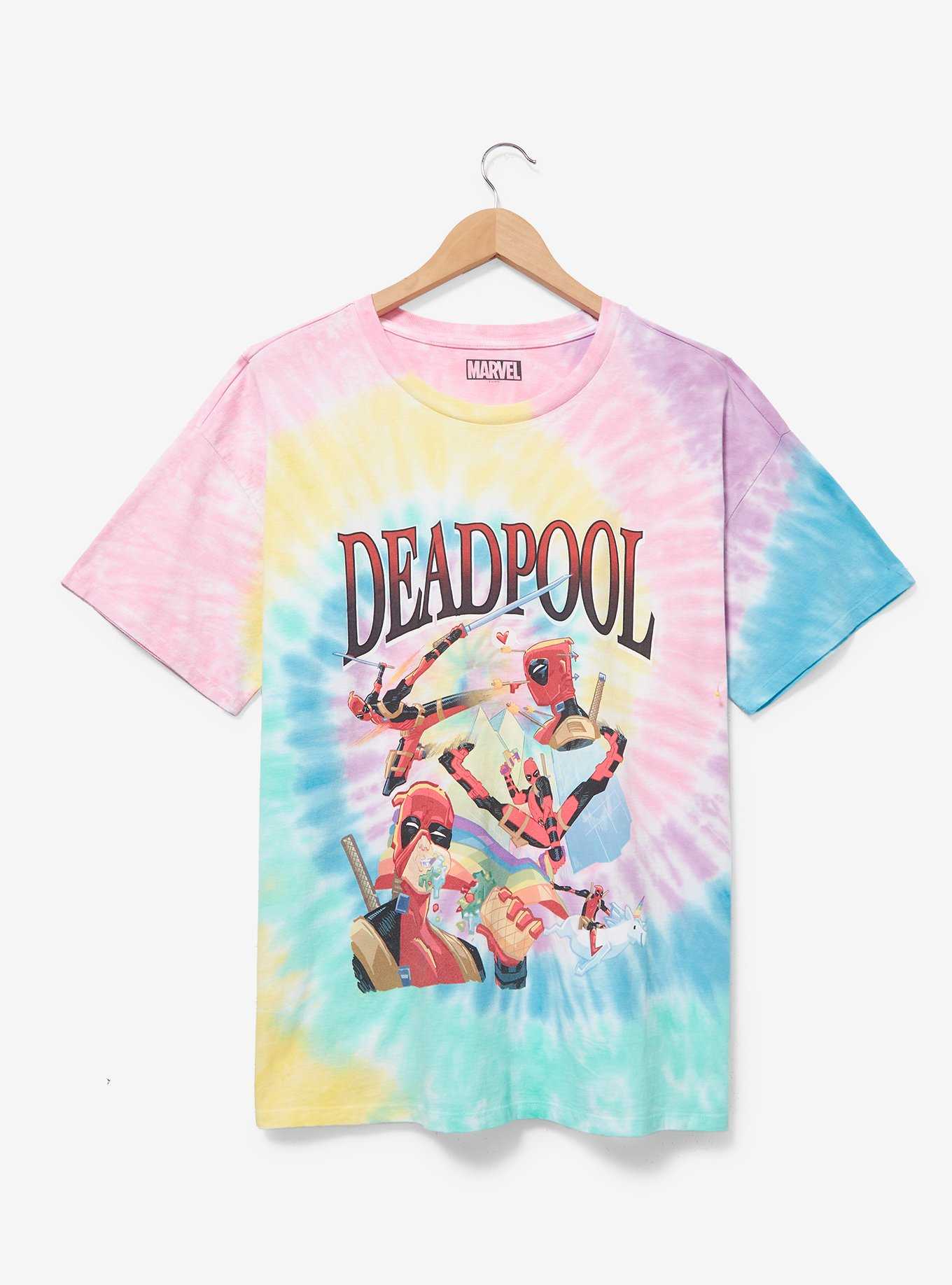 Marvel Deadpool Multi-Pose Tie-Dye Women's Plus Size T-Shirt - BoxLunch Exclusive, , hi-res